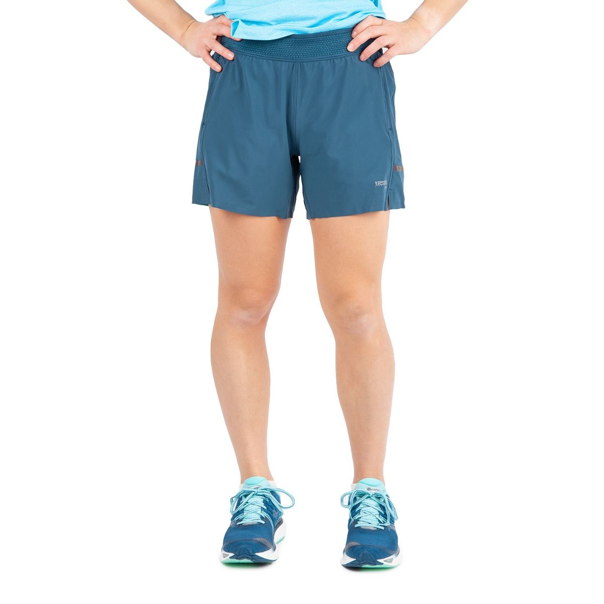 Ohpa Women's Athletic Shorts High Waisted Running Shorts Pocket Sporty Shorts  Gym Elastic Workout Shorts