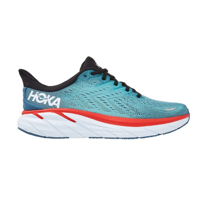  HOKA ONE ONE Clifton 8 Mens Shoes Size 8, Color: Black/White