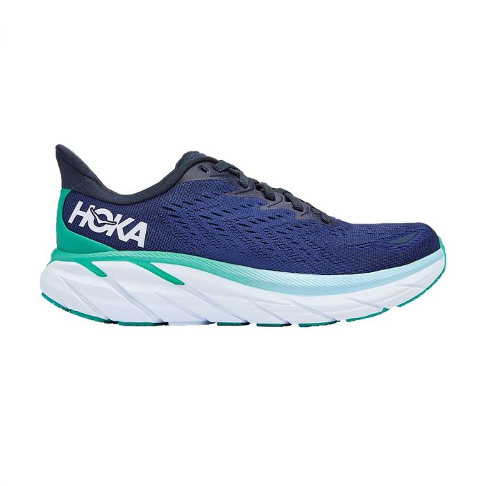  HOKA ONE ONE Clifton 8 Womens Shoes Size 10, Color: Blue  Graphite/Ibis Rose